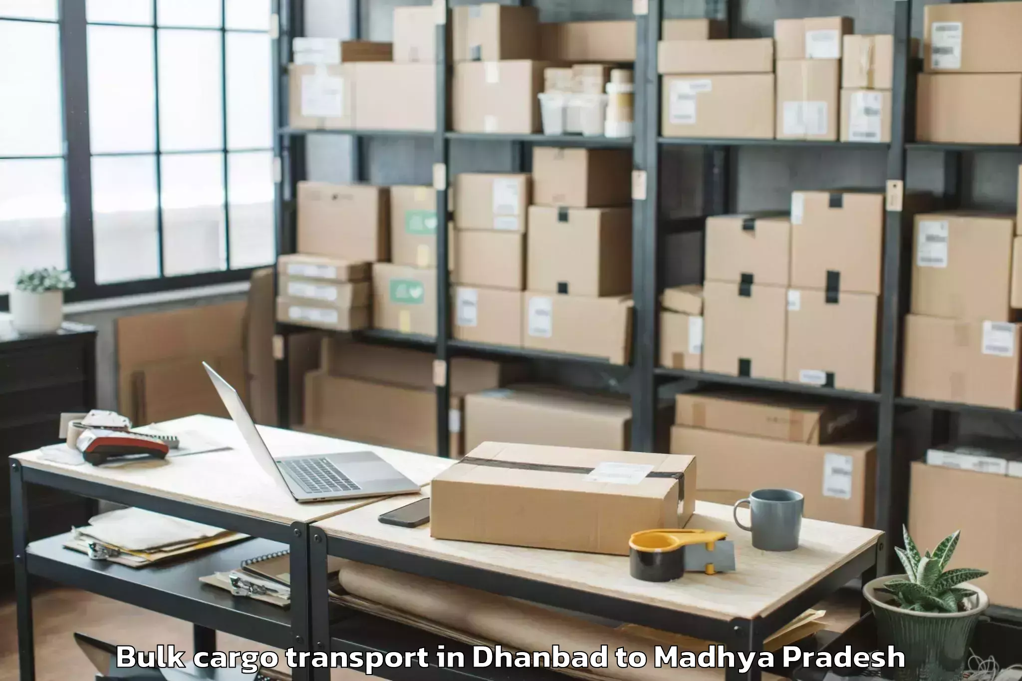 Trusted Dhanbad to Dabra Bulk Cargo Transport